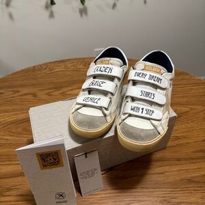 Golden Goose White and Gray Old School Designer Sneakers size 38 (SOLD OUT)